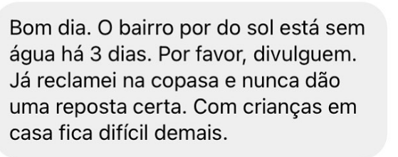 Reclamação Copasa MG