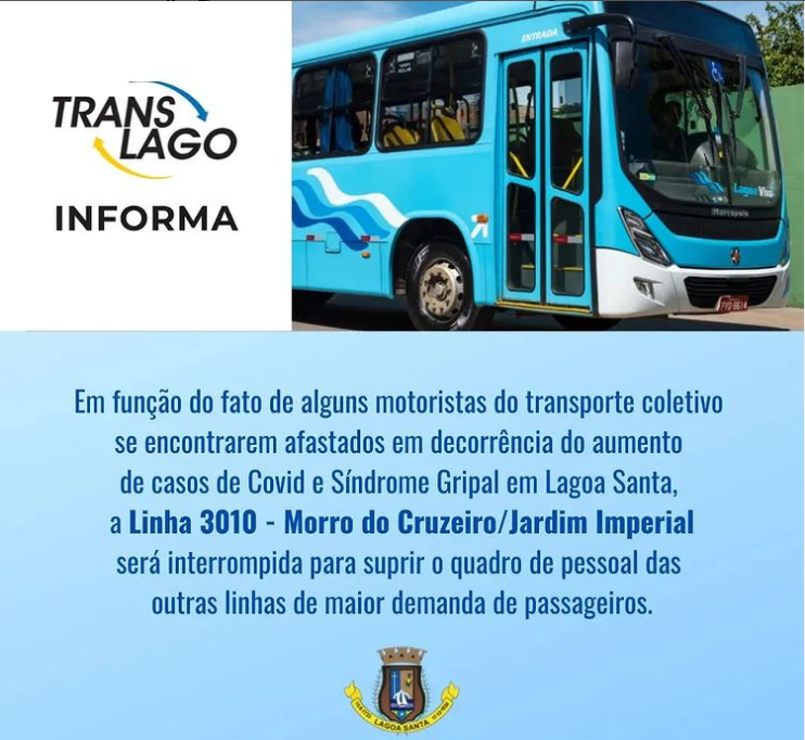 Linhas de ônibus de Lagoa Santa vão interromper a circulação